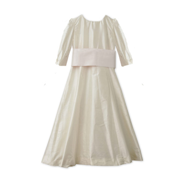 150p Bella dress with longsleeves plain sash square